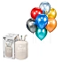 Helium a sada latex. balónků - chrom. mix barev - 8 ks, 30 cm