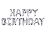 Balón foliový nápis narozeniny - HAPPY BIRTHDAY - STŘÍBRNÝ - silver 340 x 35 cm - Balónek