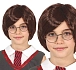 Hnědá paruka čaroděj - kouzelník Harry