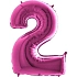 Balón foliový číslice RŮŽOVÁ - PINK 102 cm - 2