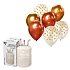 Helium a sada latex. balónků - chrom. růžovozlatá / rose gold 7 ks, 30 cm