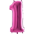 Balón foliový číslice RŮŽOVÁ - PINK 102 cm - 1