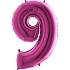 Balón foliový číslice RŮŽOVÁ - PINK 102 cm - 9