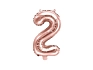 Balón foliový číslice RŮŽOVO ZLATÁ - ROSE GOLD 2 - 35 cm ( NELZE PLNIT HELIEM )