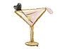 Balón foliový koktejl sklenička - rosegold - 80 cm