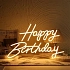 LED neon svíticí dekorace - Happy Birthday - narozeniny - teplá bílá - pronájem