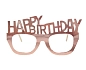 Papírové brýle Happy Birthday - narozeniny - rose gold - růžovozlaté - 4 ks