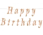 Papírová girlanda Happy Birthday - růžovozlatá - rosegold - 200 cm