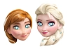 Papírové masky Ledové králoství Anna a Elsa - Frozen - 6 ks
