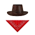 Dětská sada kovboj - klobouk - červený šátek - Western