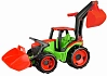Traktor se lžící a bagrem  zeleno-červený
