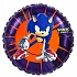 Fóliový balónek ježek  SONIC - kulatý - 45 cm