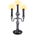 LED svícen stříbrno černý - Halloween - 40 cm