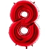 Balón foliový číslice ČERVENÁ - RED 102 cm - 8