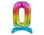 Balón foliový číslice DUHOVÁ na podstavci , 74 cm - 0