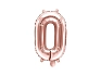Balón foliový číslice RŮŽOVO ZLATÁ - ROSE GOLD 35 cm - 0 ( NELZE PLNIT HELIEM )