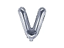 Balón foliový písmeno  'V', 35cm, STŘÍBRNÝ (NELZE PLNIT HELIEM)