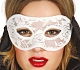 Škraboška - maska bílá - krajka