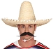 Slaměný klobouk sombrero s bambulkami - Mexiko 50 cm