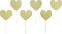 Zapichovátka do cupcaku - Zlaté srdíčka - Svatba / Valentýn - 6 ks