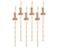 Slámky - papírové brčka s penisem - růžovozlaté (rose gold ) 6 ks - Rozlučka se svobodou