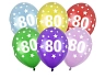 Silné Balónky 30cm metalické mix - narozeniny - Birthday No.80