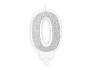 Narozeninová svíčka 0, stříbrná, 7cm