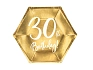 Papírové talíře 30 LET - zlaté - 20 cm, 6 ks