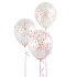 BALÓNKY 30 cm - průhledné s neonovými konfetami - 6 ks