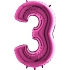 Balón foliový číslice RŮŽOVÁ - PINK 102 cm - 3