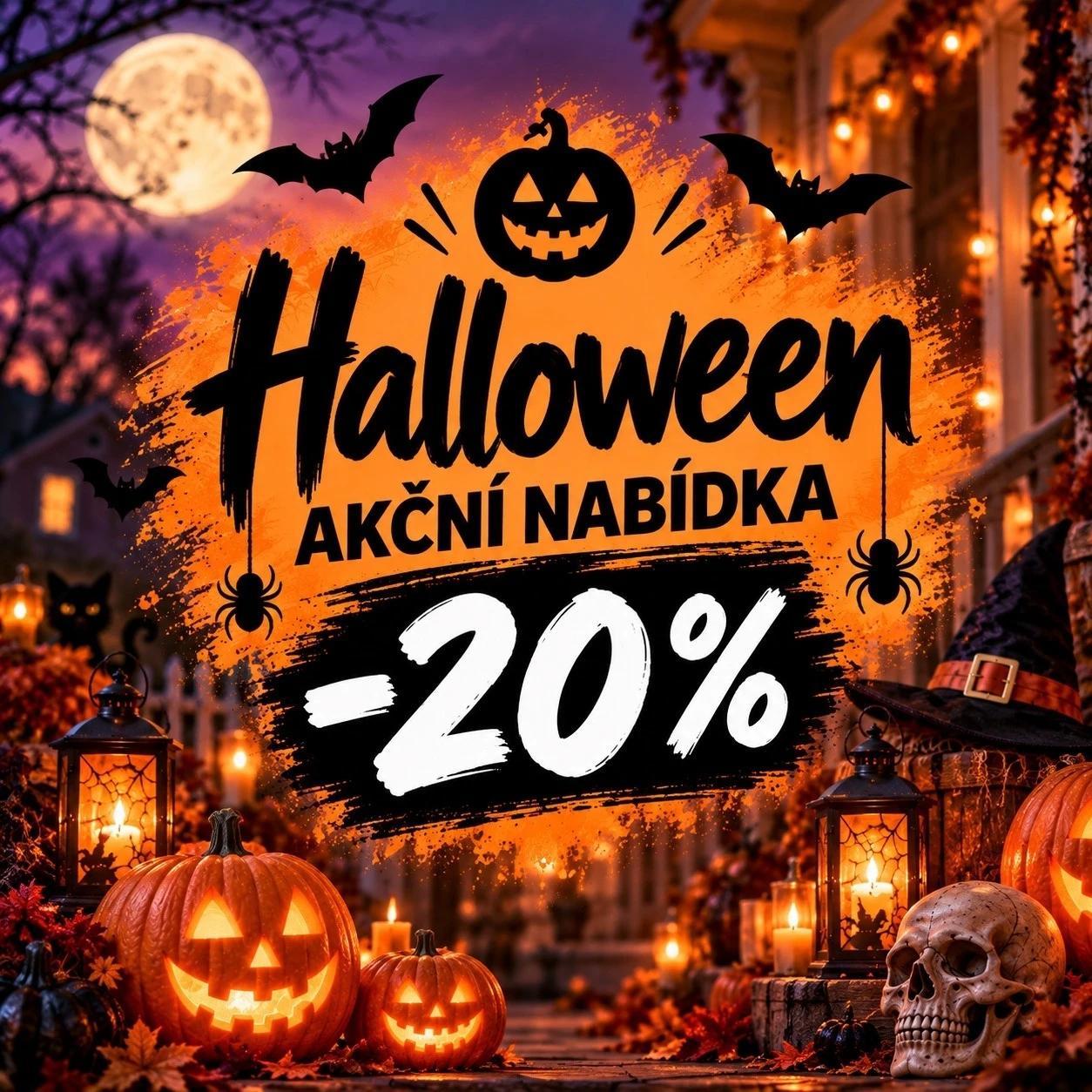 Halloween akční nabídka - sleva 20 % na dekorace 